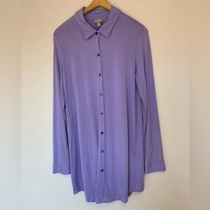J Jill Button down Stretch Long Sleeves Dress Size Medium